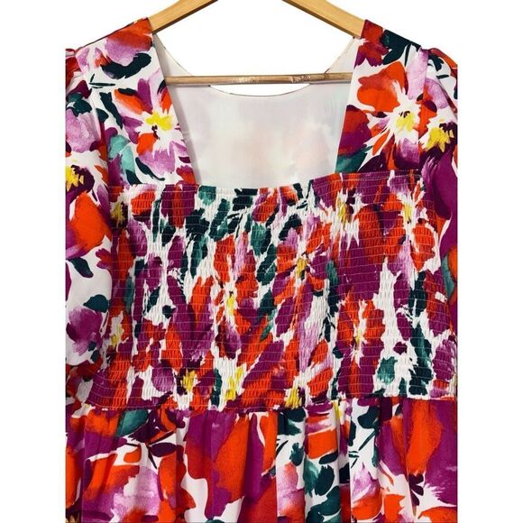 Center & main stroll in the park floral maxi dress size xl smocked balloon sleev - Picture 12 of 15